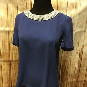 Shirt with Embellished Neckline
